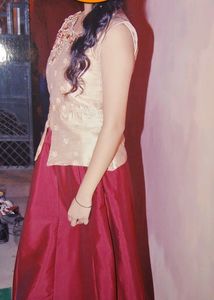 Red And GOLDEN Flared Skirt