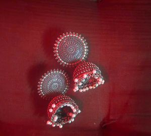 Oxidized Jhumka Earrings