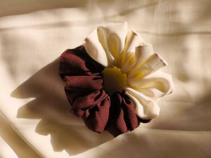 Trendy White And Brown Scrunchie Combo