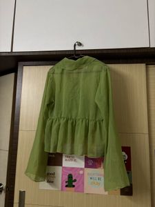 Pinterest-y Ruffle Trim Tie Front Crop Top