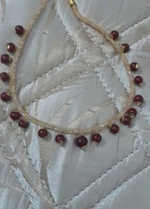 Crystal Chain With Brown Pearls