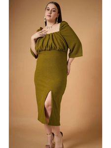 Sassafras Curve Olive Glitter Bodycon Dress