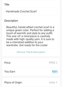 Handmade Crochet Scarf