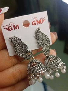 Peacock Style Oxidised Earrings