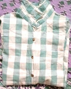 Green & White Checked Shirt