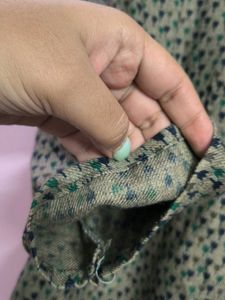 warm Olive Green Printed Kurta for winter