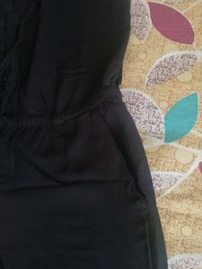 Soft Cotton Black Jumpsuit For Size- 40