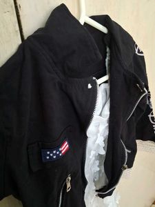 Black Jacket With White Inner &#34;With&#34; This