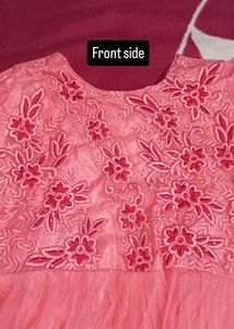 Pink Embroidered Ethnic Gown