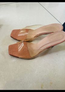 trendy transparent heels