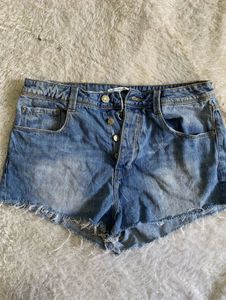 ZARA Denim Button Fly Shorts