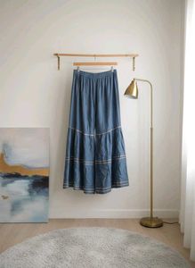 Flared Palazzo with Golden Trim Detailing