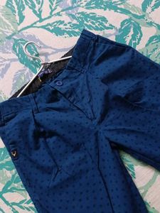 Blue Patterned Boys Pants