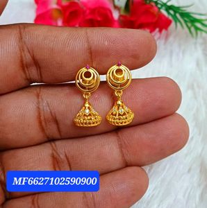 silver 92.5 Golden Jhumka Earrings