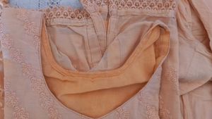 Peach Embroidered Kurta Set
