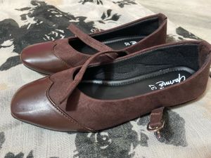 Brown Mary Jane Flats - Size