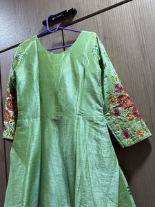 Elegant Green Embroidered Gown