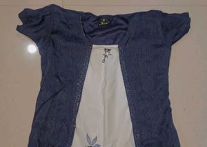 Stylish Blue &amp; White Dress