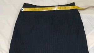 Black Knit A-Line Skirt