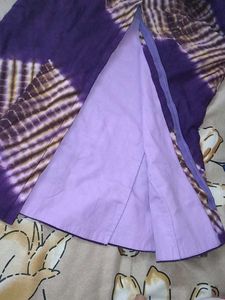 Purple Tie-Dye Off-Shoulder Cotton Top with Back