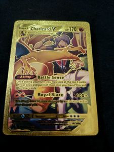Authantic Golden Charizard V Pokemon Card