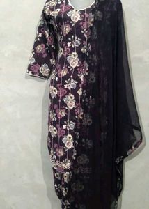 Purple Cotton Salwar Suit