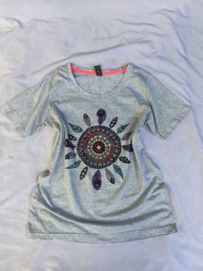 Gray Graphic Print Tee