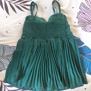 Green Pleated Cami Top