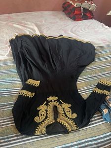 Elegant Black & Gold Kurta
