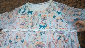 made in korea sky blue botanical top