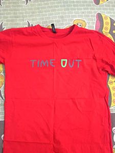 Red TIME OUT Graphic Tee