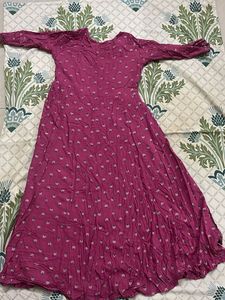 Elegant Purple Embroidered Anarkali Kurta