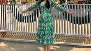 Floral Green Maxi Dress