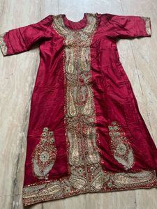 Dec Sale🔥 30 Yrs Old Maroon  Silk Anarkali Suit