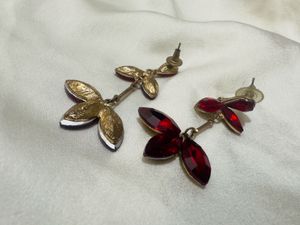 Retro Ruby Red Statement Earrings