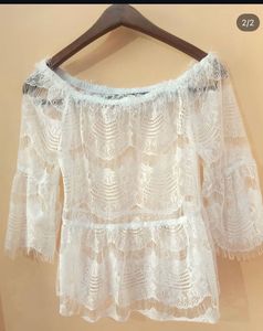 White Lace Off-Shoulder Top