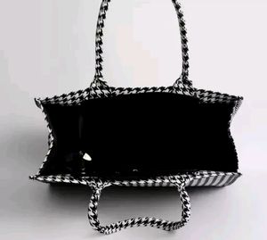 Black &amp; White Canvas Chinese Tote Bag