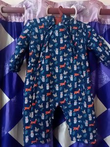 Cute Printed Dungree For Infant