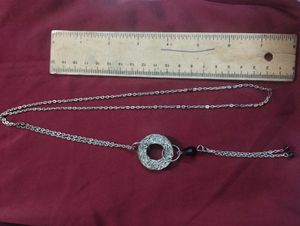 Silver Tone Circle Pendant Necklace
