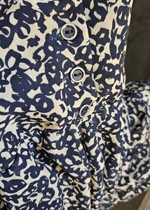 Mango Navy Blue Printed Flare Dress