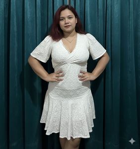 Max URB_N Women Schiffli Tiered Dress