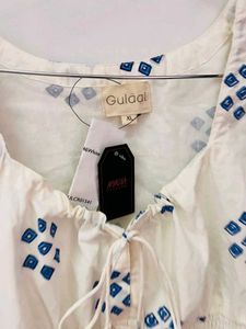 White Smocking Top With Drawstrings- Diwali 🎇🪔 S