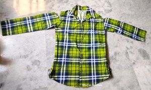 Green, Yellow & Blue Plaid Button-Down Shirt