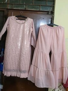 Pink Embellished Gharara Suit Combo Of Four