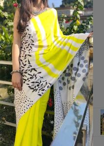 Quirky Neon Green Saree