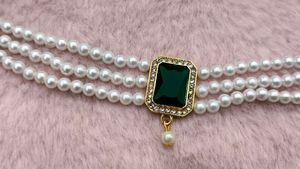 Women Green &amp; White Pearl Jewellery Sets
