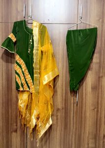 Green & Yellow Kurta Set