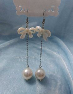 Bow Pearl Drop Earrings