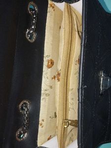 Combo Black Chain Strap Bag And Beige Sling Ba