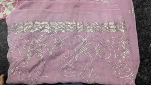 Baby Pink 🩷 Saree With Work